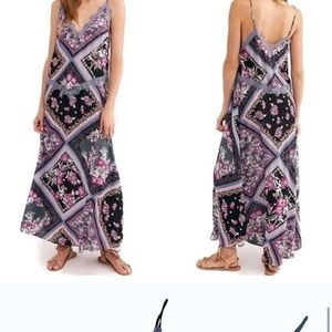 free people stevie floral maxi dress patchwork intimately xs